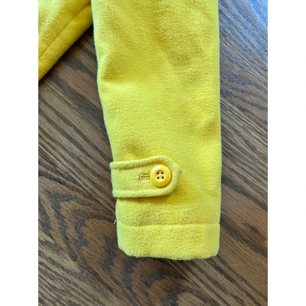 Rowing Blazers Kids Yellow Fleece Duffle Pea Coat Toggle Hooded Jacket XS 4/5
